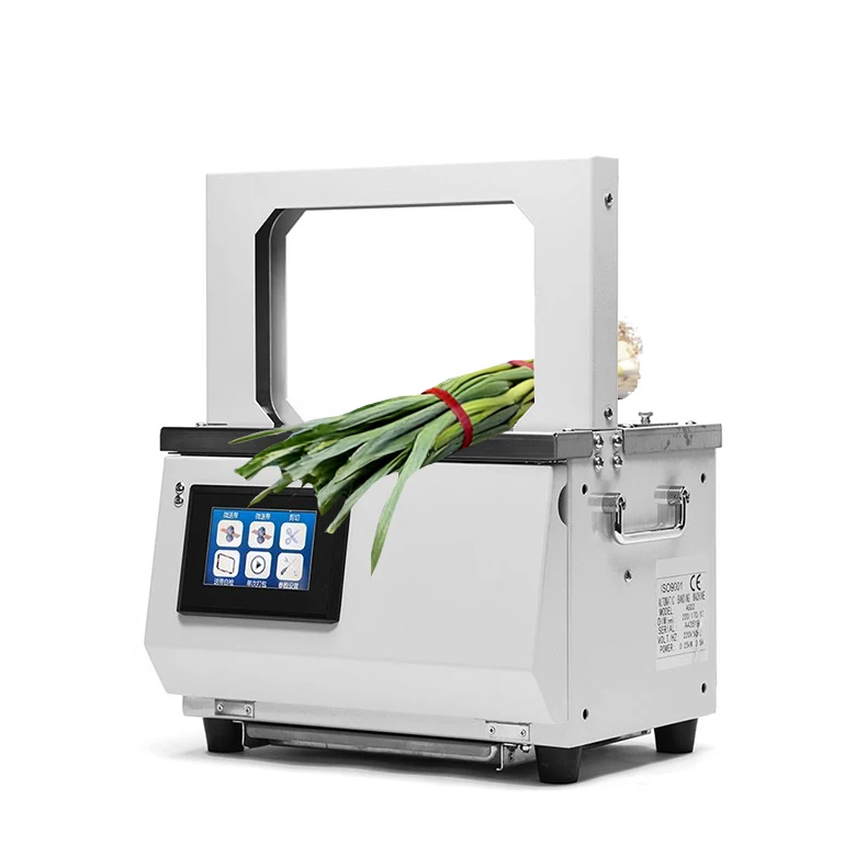 

Semi Automatic Intelligent Induction Paper Tape Small Banding Tool Opp Film Roll Electric Vertical Vegetable Strapping Machine