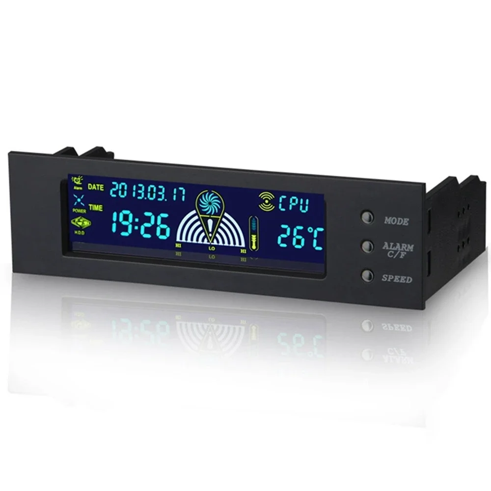 5.25 PC Front Panel Fan Controller LCD Display Screen Board12V PC 3 Fan Speed Controll Temperature Sensor 5 25 Inch Digital Play