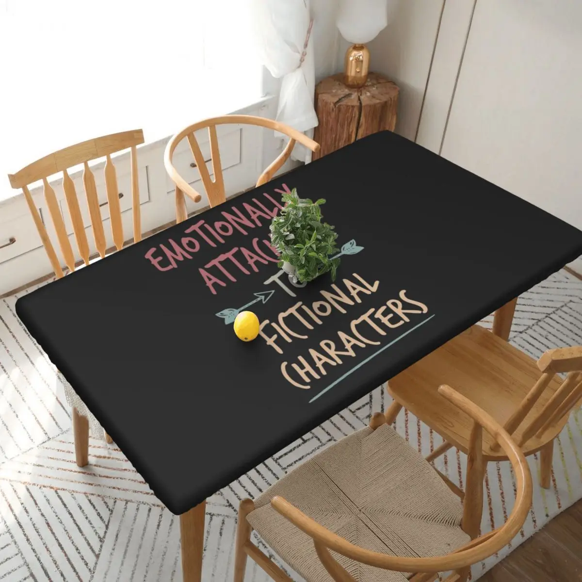 Emotionally Attached To Fictional Characters Rectangular Tablecloth Table Cover for Festival Party Decorations Table Cloth