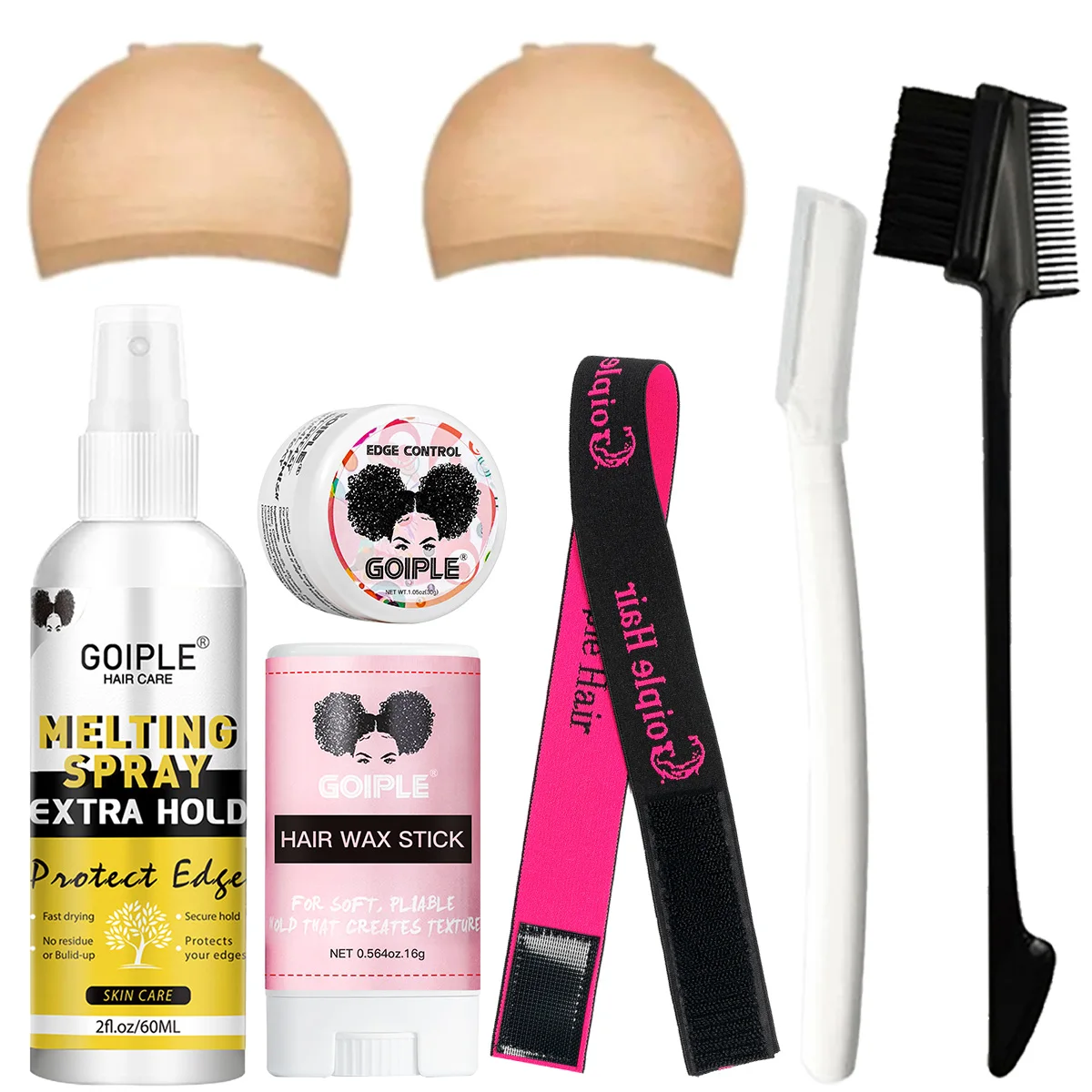 

Extra Hold Melting Spray Lace Wig Front Closure Wigs Glue Smoothing Hair Wax Stick Baby Bangs Styling Wax Edge Control Gel 8pcs