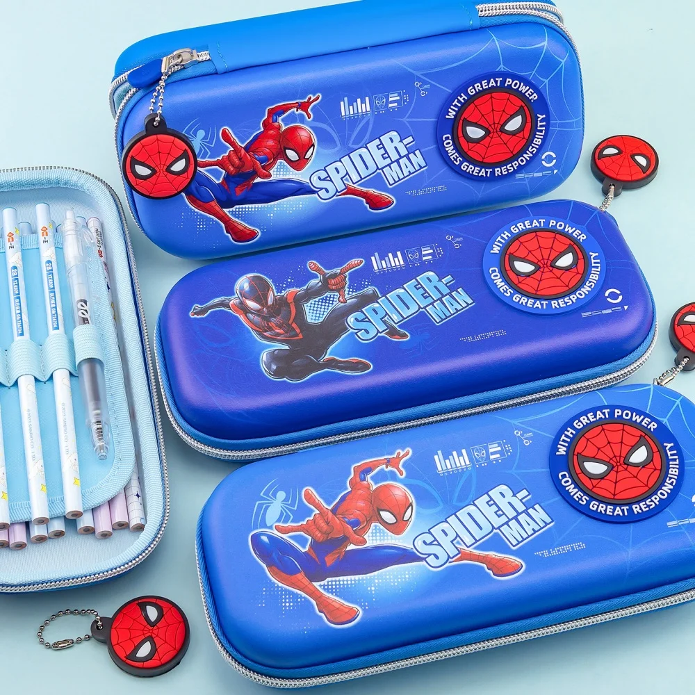 Genuine Disney Marvel Spider Man EVA Pencil Case Eraser Set Large Capacity Zipper Stationery Box for School Office Use view 4