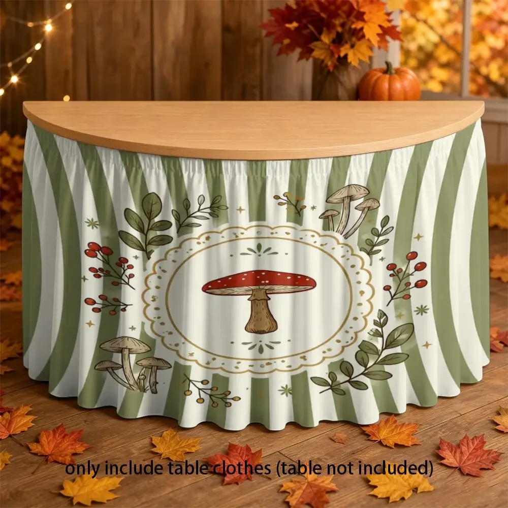 2D multi-functional tablecloth, table cover, mushroom pattern print, home decoration, dining table