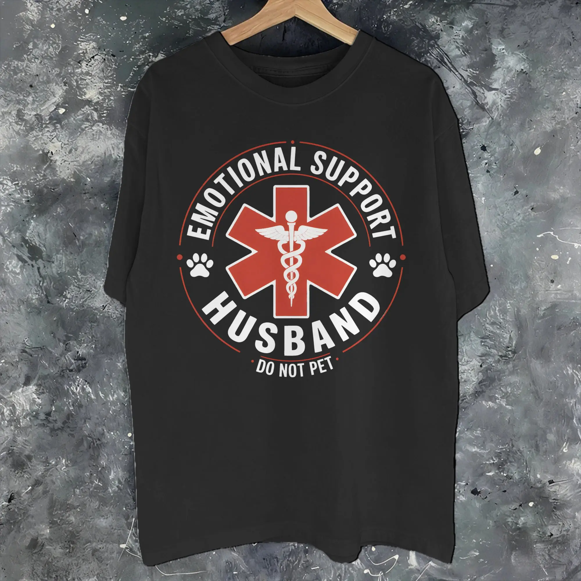 Mens Womens Emotional Support Husband Do Not Pet Shirt Pure Cotton Printed T-Shirt  Clothing Outfits