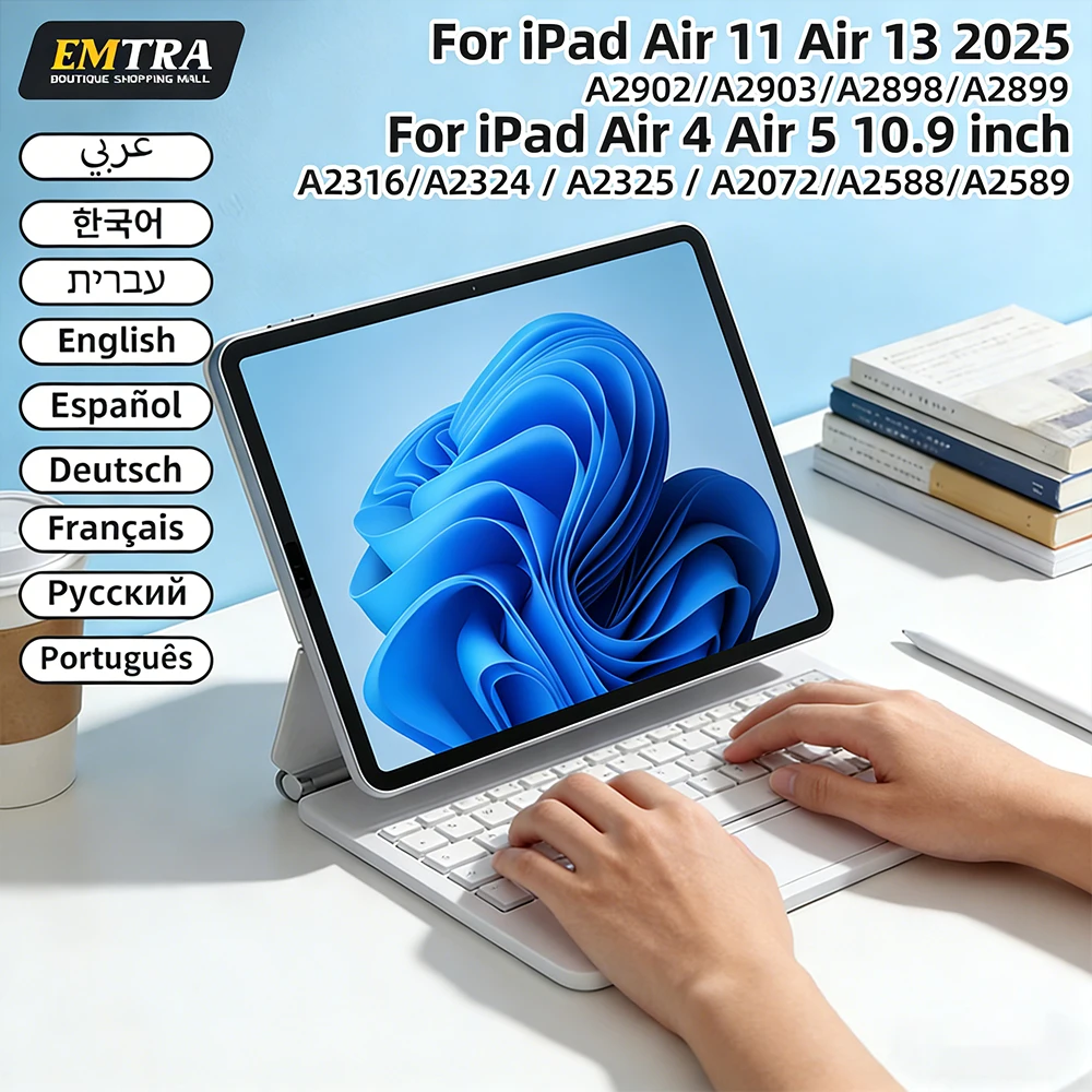 smart-magic-keyboard-with-touch-panel-for-ipad-air-4-5-ipad-10th-a16-2025-11th-pro-129in-2018-2025-tablet-case-wireless-cover