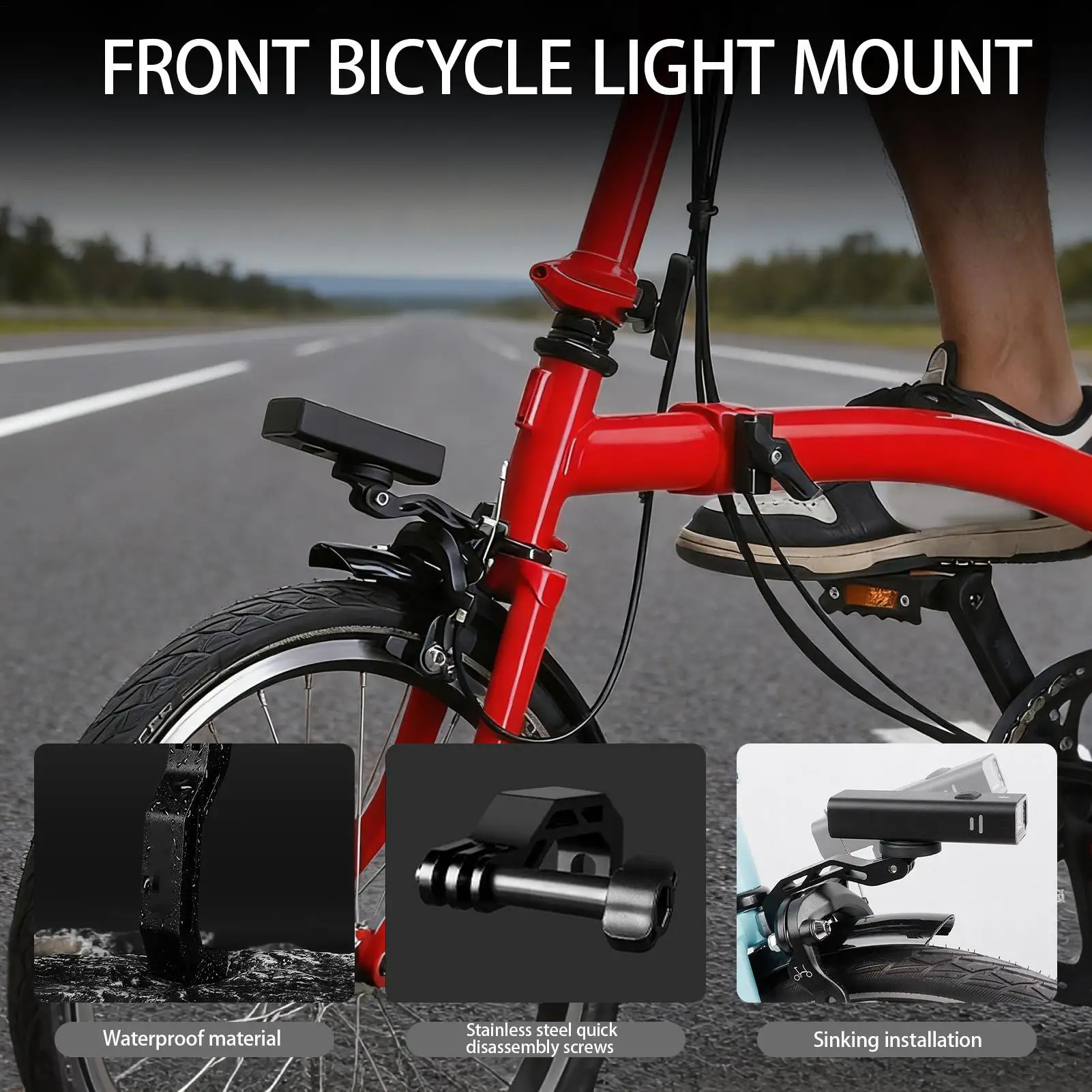 

Крепление для велосипедного фонарика, складной кронштейн из сплава, кронштейн для крепления велосипедного фонаря для кемпинга, езды, поездок на работу, путешествий, гонок на открытом воздухе