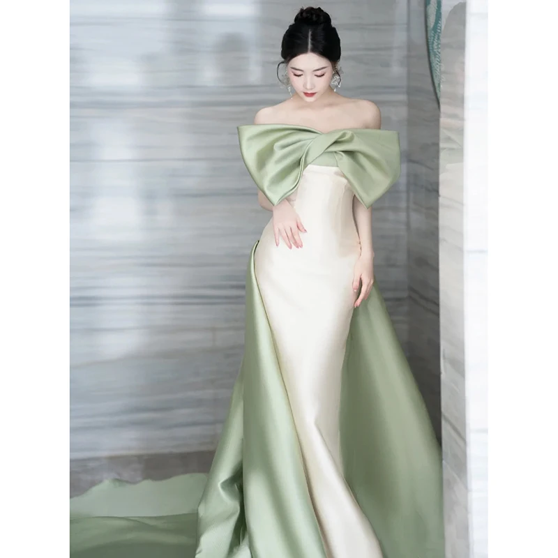 

Ele Evening Gown Women's Fi Tail Wedding Dr Luxury Slim Fit ow Dr Cotail Par Dr Long Skirt No Sve