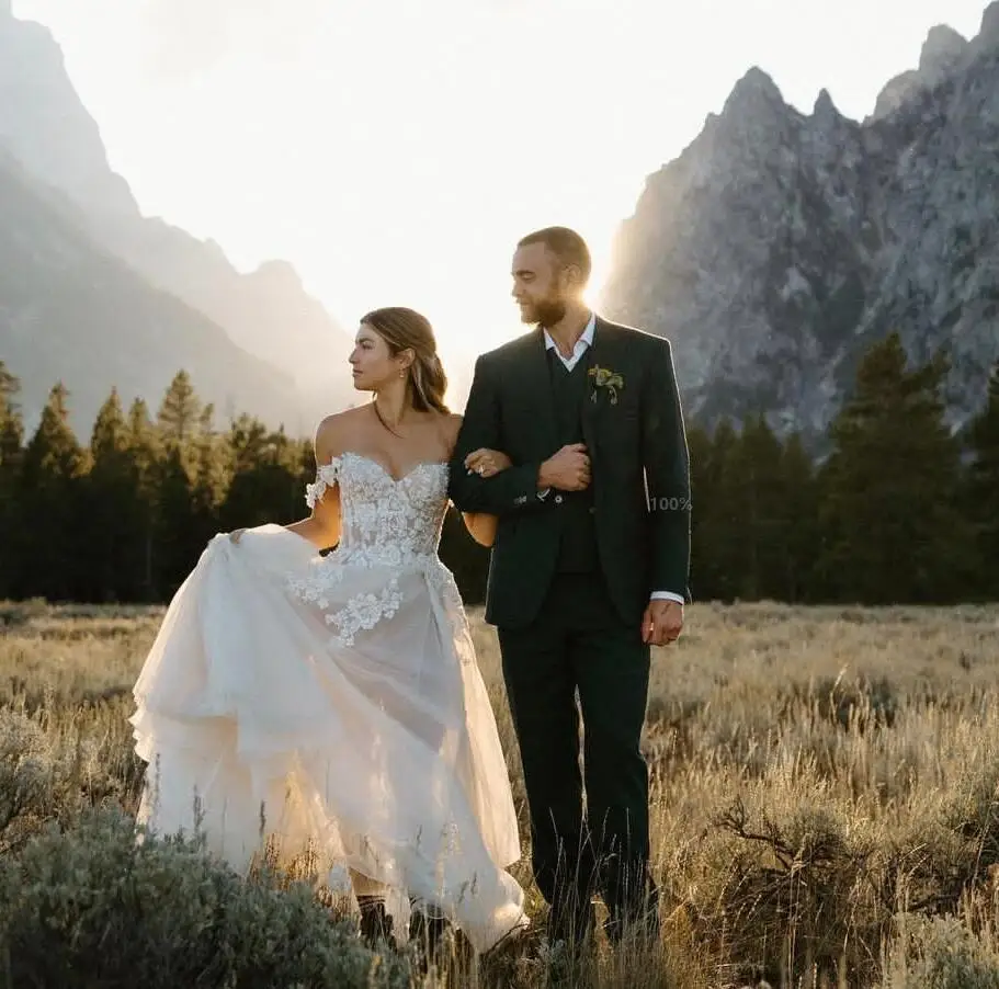 Vestido De novia bohemio con hombros descubiertos para mujer, vestido De novia largo hasta el suelo, corte en A Civil, bohemio, hecho a medida, país De Mariee