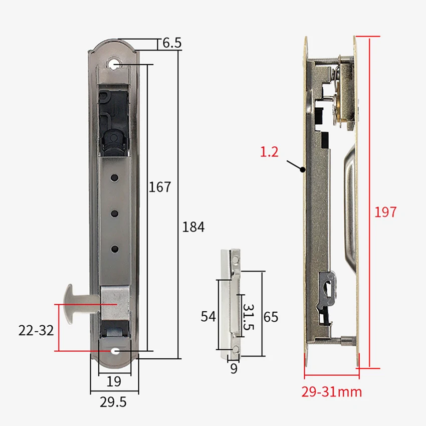 Stainless Steel Double-sided Sliding Door Hook Locks Sliding Glass Door Handle Hook Lock,Push/Pull Door And Window Lock Latches