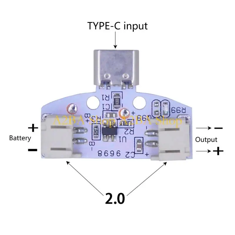 A2BA Integrated Charging Management Type C Charging Module For DIY Projects