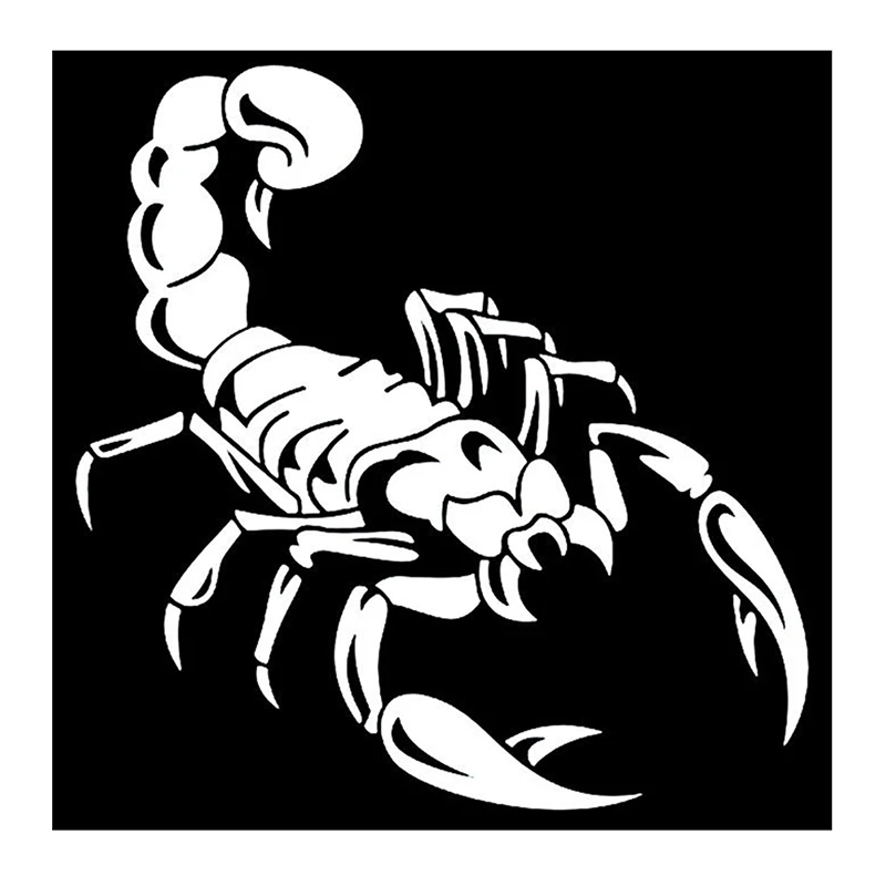 Decorazione auto 3D Scorpion Decal Sticker Cool Vinyl Sticker, bianco 40cm