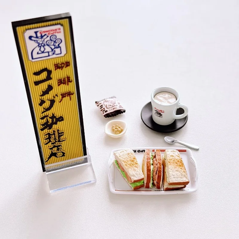Re-ment Komeda Coffee Shop Miniaturszenen-Ausstellungsartikel, offizielles Blindbox-Sammelspielzeug in Eiform für Fans
