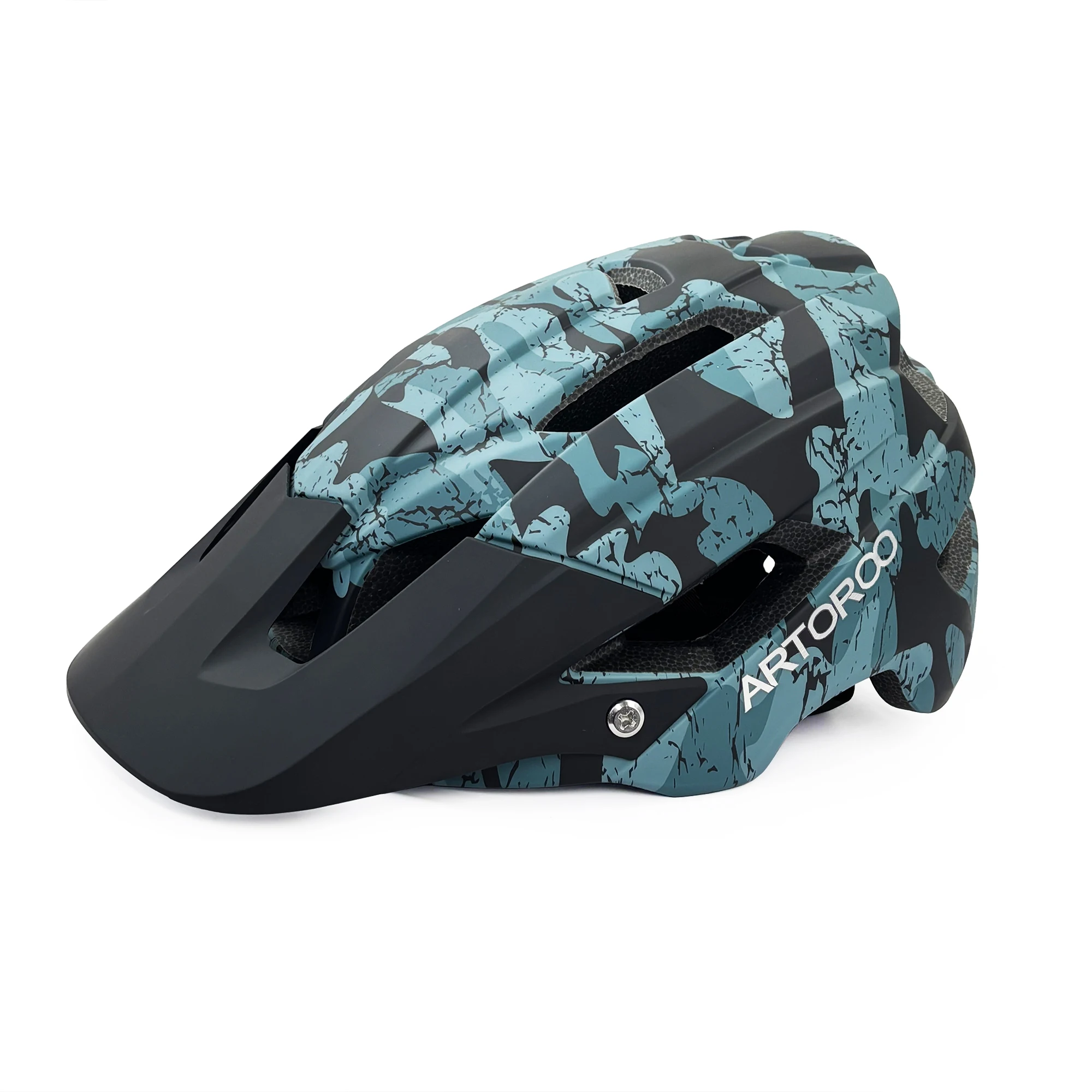 

ARTOROO Adult Mountain Bike Helmet, Integrally-Molded Ultra-light MTB Bicycle Helmet With Brim for BMX JUMP DOWNHILL