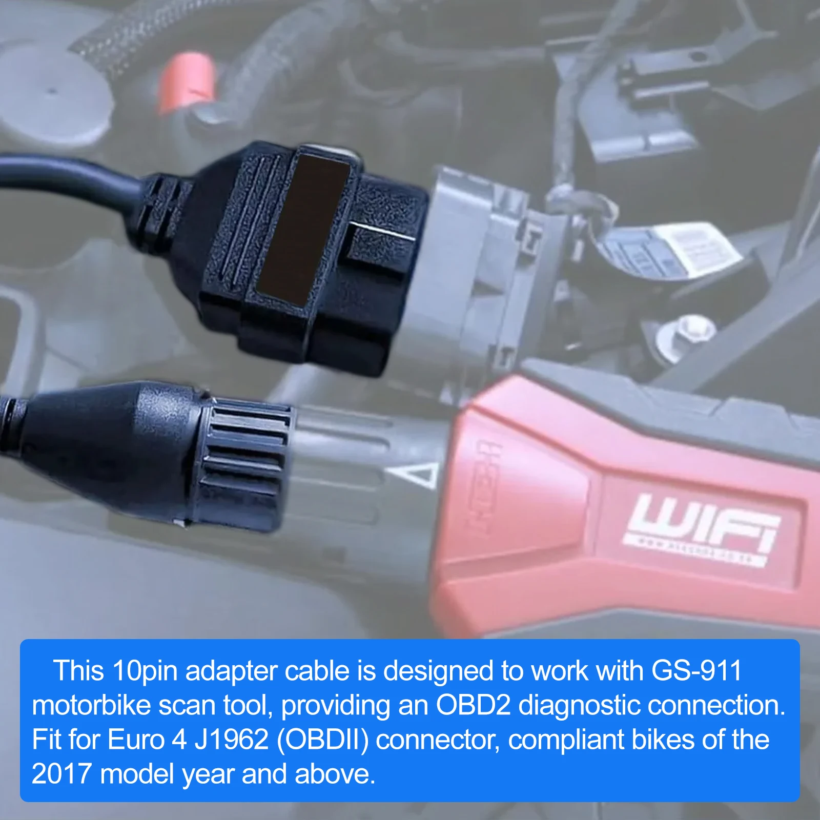 10PIN OBD2 Diagnostic Cable for GS-911 Scan Tool 10PIN Female Connector to 16PIN OBDII Diagnostic Adapter Cable
