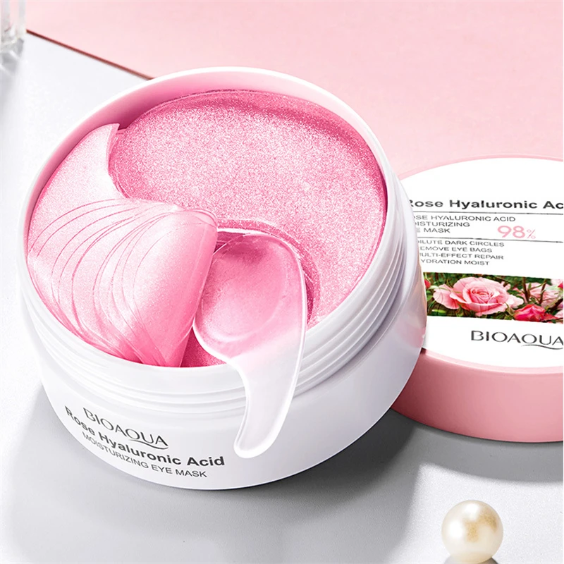 

60pcs BIOAQUA Rose Hyaluronic Acid Eye Mask Anti Dark Circles Eye Bags Moisturizing Firming Eye Patches Skin Care Products