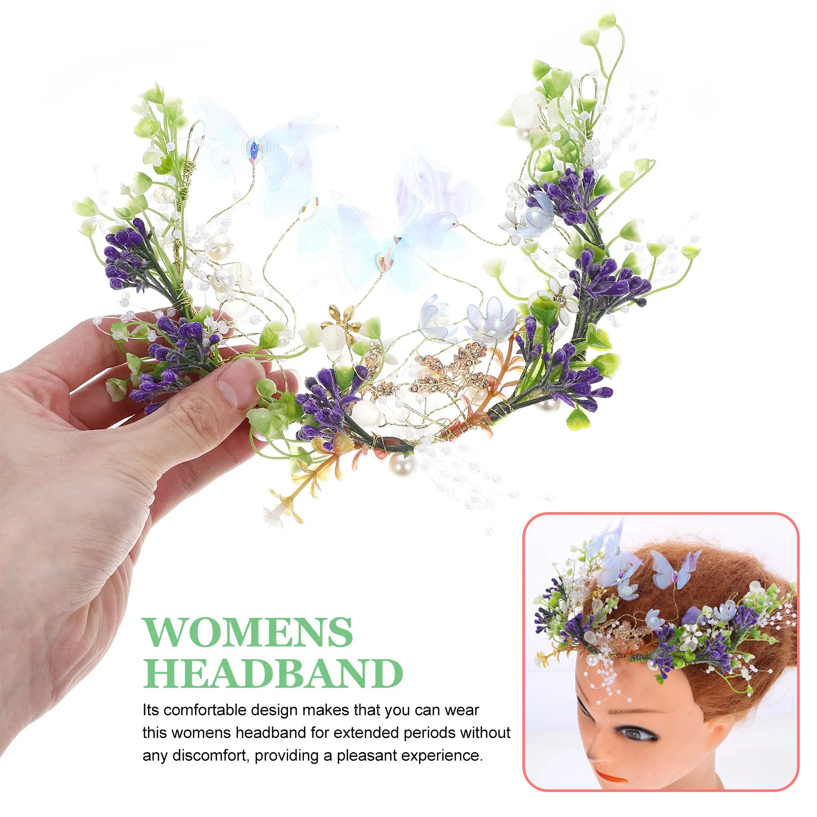 

Butterfly Headb s Hair Accessories for Women Purple Fabric Wedding Party Festival Cosplay Carnival Masquerade Girls