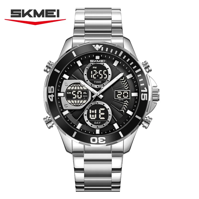 

SKMEI 2621 Business Fashion Men's Dual Display Watch Multi functional Mechanical Style Sports Outdoor Men's Clock montre homme