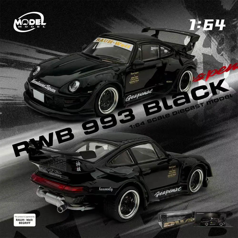 

Model Model 1/64 RWB993 GT Wing Diecast Alloy Car, Racing Miniature Model Collectible Gift