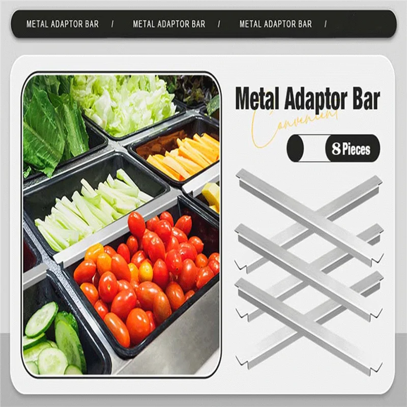 

RALCA-For Hotel Restaurant Kitchen Catering Home For 12 Inch Stainless Steel Adapter Bar Table Adapter Bar Cooler Divider 8 Pcs