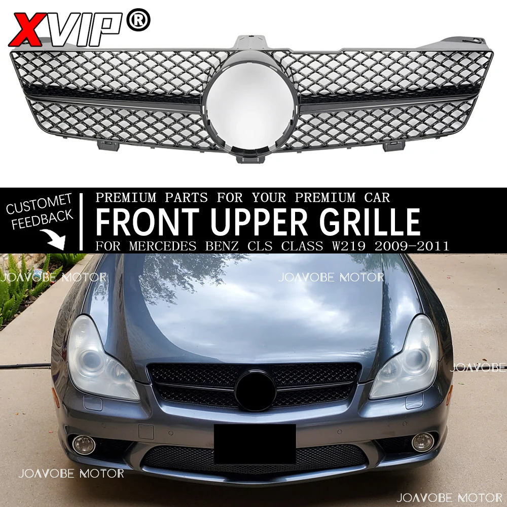 XVIP Glossy Black AMG Style Racing Grille Grill For Mercedes Benz CLS-Class W219 2009-2011 CLS350 CLS500 CLS550 CLS55 CLS63 AMG
