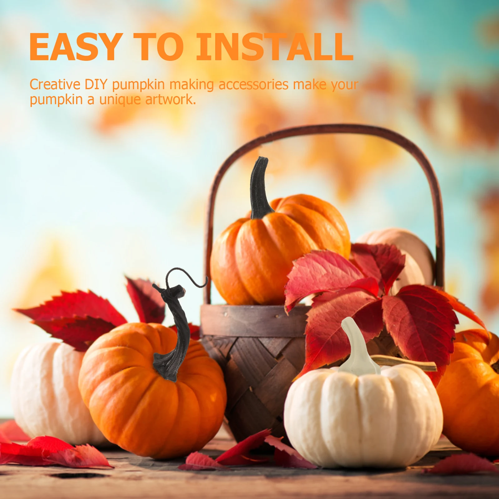 

Pumpkin Accessories DIY Pumpkins Craft Decor Decorative Stems Halloween Handles Supplies Faux Fake Accessory