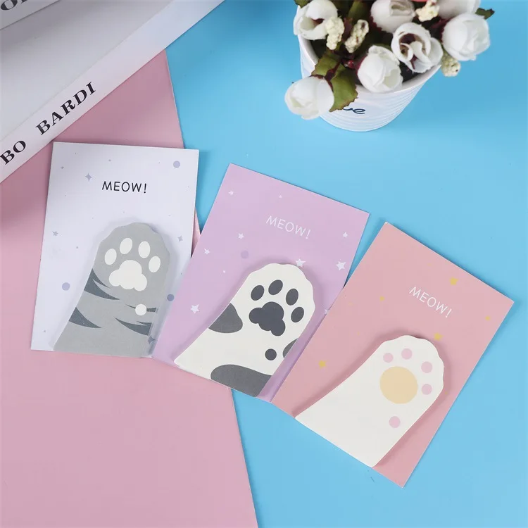 Japanese and Korean Cat Paw Cartoon Sticky Notes Creative Three-dimensional Note Pad Can Be Pasted for Office Notes