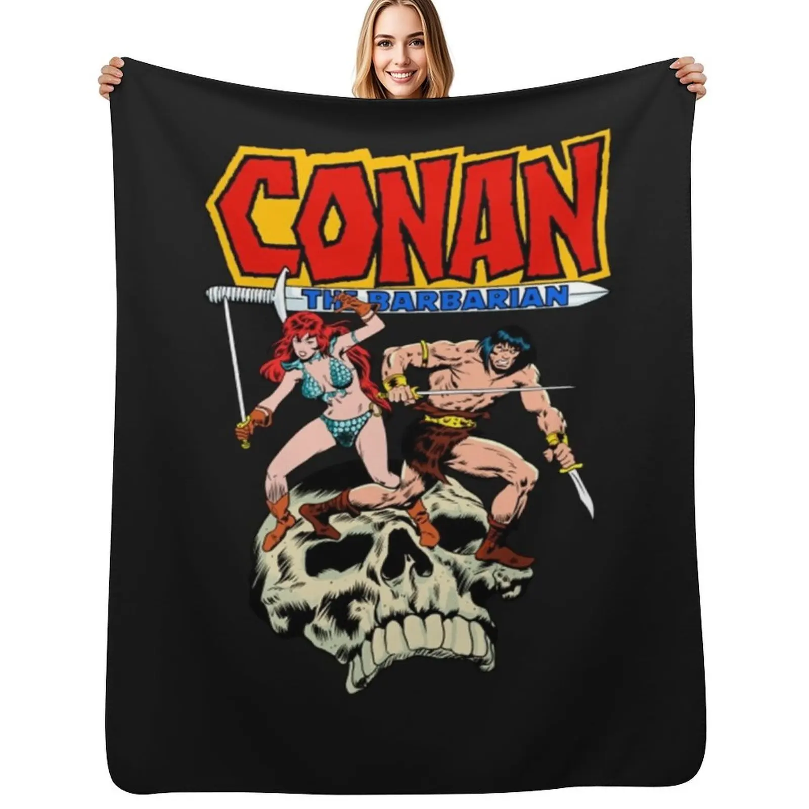 Conan The Barbarian Conan and Red Sonja Throw Blanket Weighted Plaid on the sofa Heavy warm for winter Furry Blankets