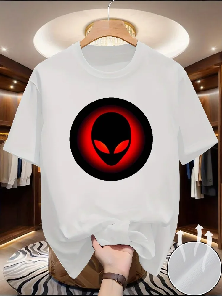 Summer New Style Couple Short-sleeved T-shirt - Men's and Women's Round-neck Alien Print Half-sleeve Style Inins