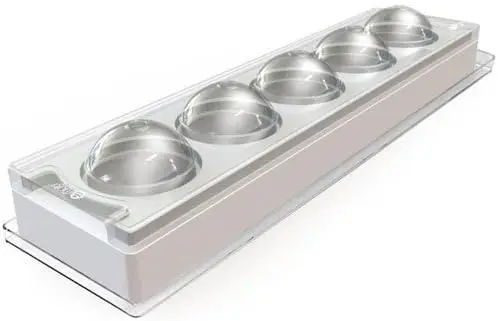 

Silicone Sphere Pan with Transparent Lid, 5 Cavities for Baking and Food Molding