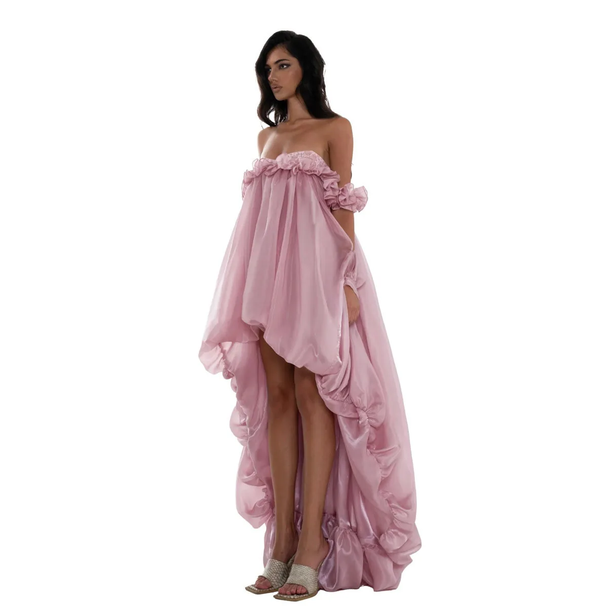 KWTX Damen 2026 Frühling Sommer Sexy rückenfreies trägerloses Schlauchkleid Asymmetrisch Designer Elegant für Partyabend Streetwear