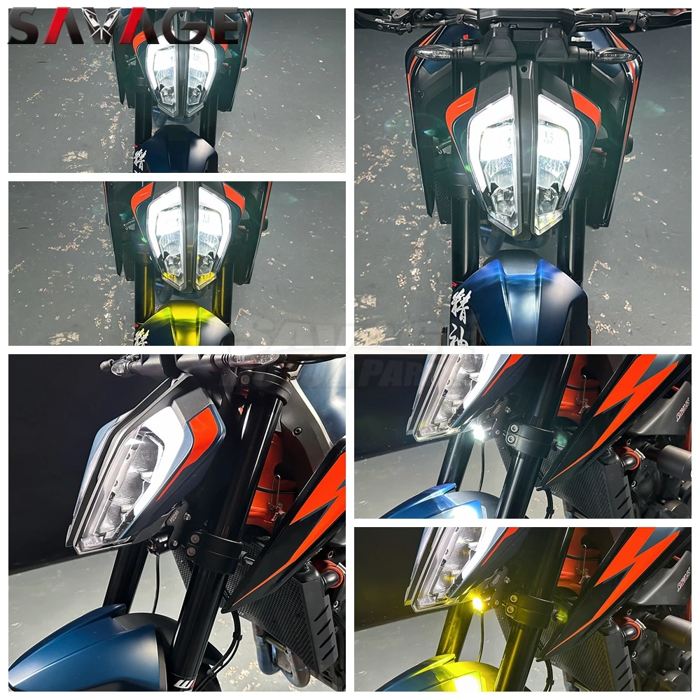 890 Motorcycle Front LED Fog Lights For 890 790 Duke/R DUKE 2018-2025 Auxiliary Light Assemblie Yellow Spotlight Super Bright