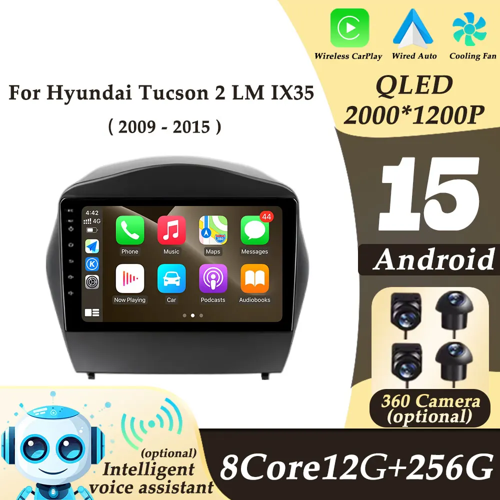 

Беспроводной CarPlay для Hyundai Tucson 2 LM IX35 2009-2015, мультимедийный плеер, видео-аудио, автомобильное радио, разделенный экран, GPS Navi, автоинструменты
