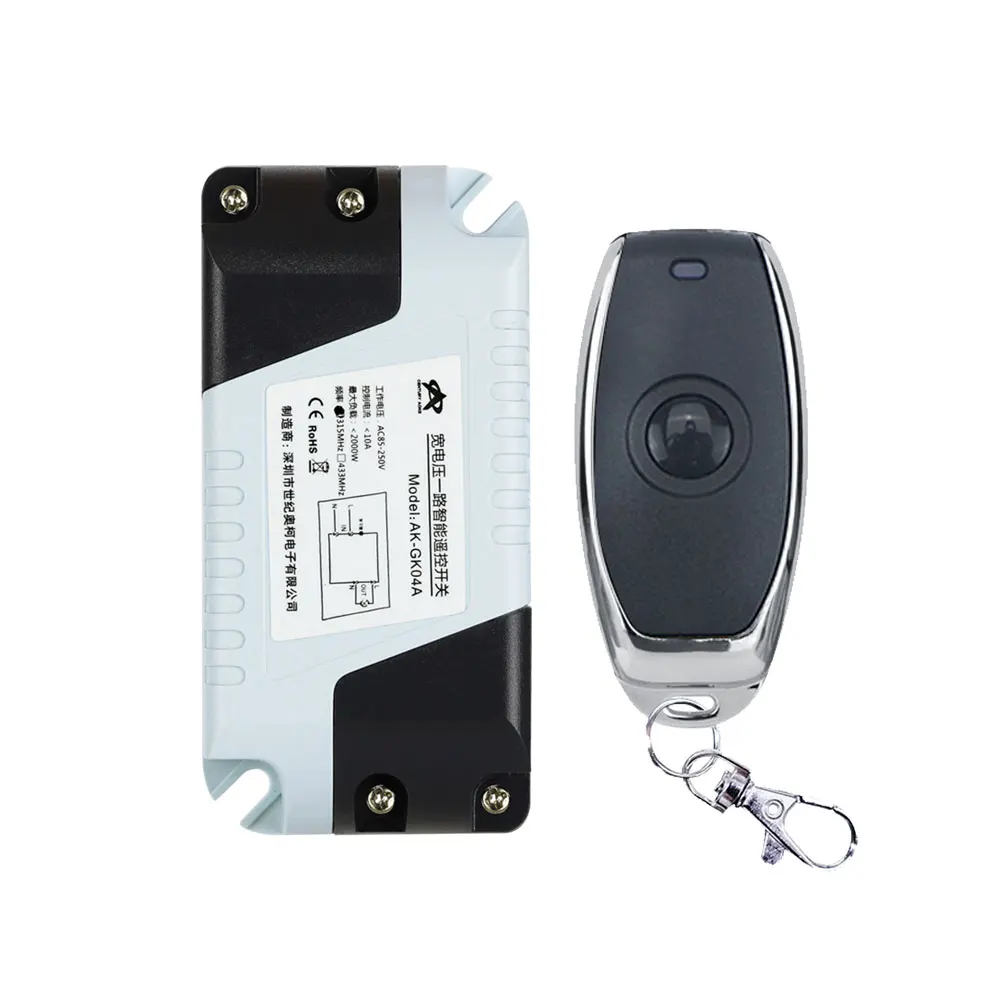 

433MHz AC85-250V 1 CH Universal Wireless Remote Controller Switch Set Lamp Lighting Billboard Security Alarm