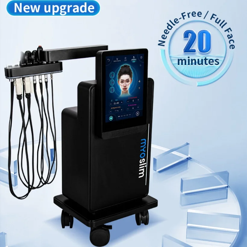Myoslim الماس رفع الوجه ثبات الجلد تحسين أكياس العين تقليص المسام تبييض البشرة تشكيل الوجه آلة RF العمودية