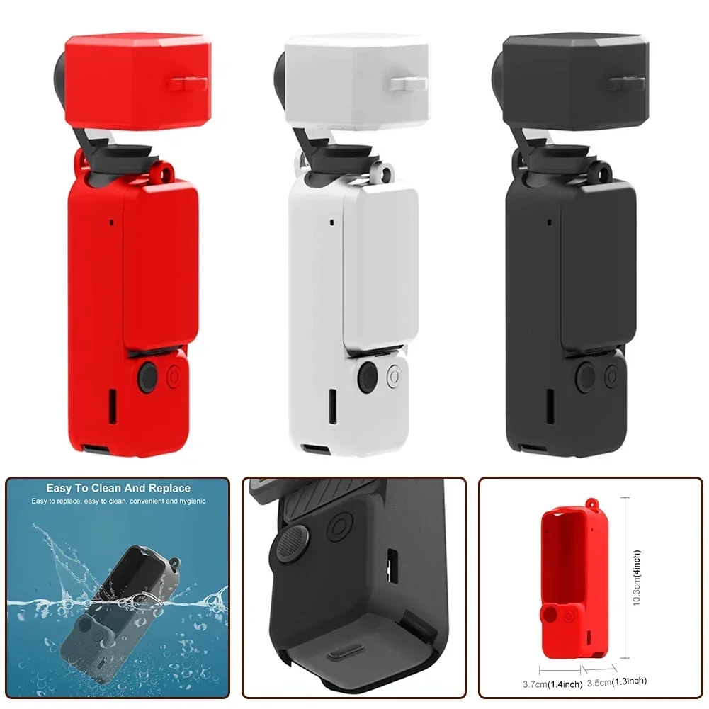 Capa protetora de silicone para câmera, capa protetora antiderrapante contra poeira para dji pocket 3, acessório