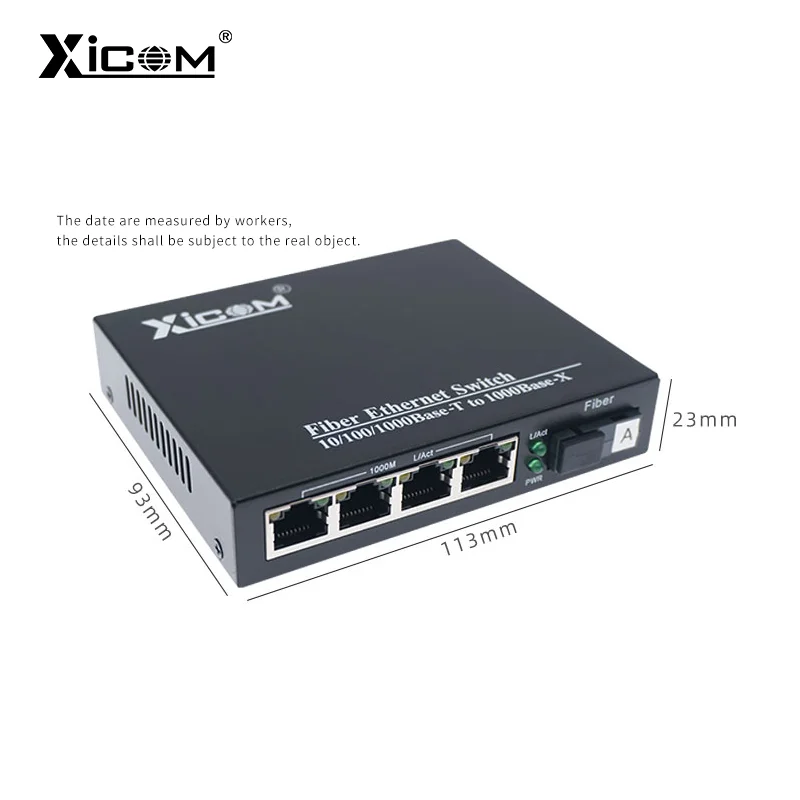 Imagem -04 - Transceptor da Fibra do Gigabit Porto da Fibra Rj45 20km Único Modo Optica Ethernet Interruptor de Fibra Gigabit Conversor