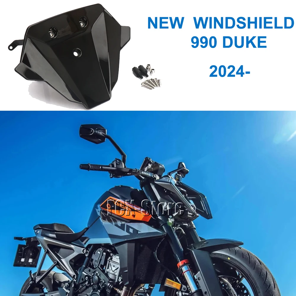 For 990 DUKE 990Duke 990 Duke 2024 Motorcycle Accessories 3 Color Windshield Sport Windscreen Screen Wind Deflector