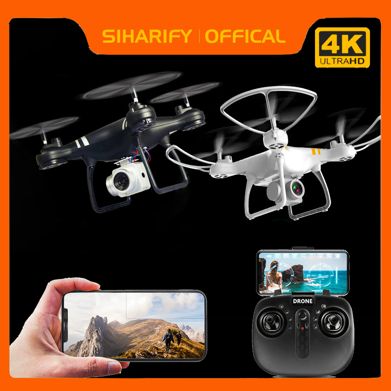 Professional Wide Angle RC Dron WIFI FPV 4K Camera Mode Foldable Helicopter Height Hold Aircraft Quadcopter Drone Kid Gift Toys