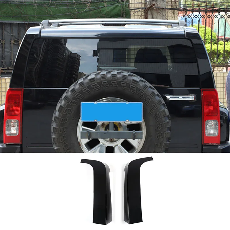 For Hummer H3 2005 2006 2007 2008 2009 Car D-pillar Decorative Cover ABS Exterior Accessories 2 Pcs