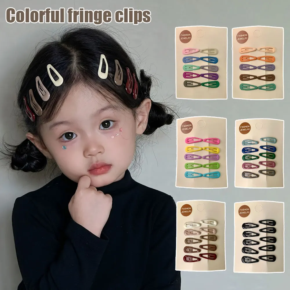 

Набор из 10 шт. разноцветных мини-заколок для волос в форме капли, детские заколки-защелки, боковые заколки для девочек в стиле Y2K, аксессуары для волос