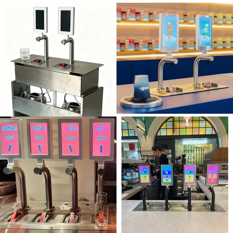 Smart Coffee Dispenser Kiosk with Multiple Flavors Push Cup Cold Brew Milk Dispenser for Business