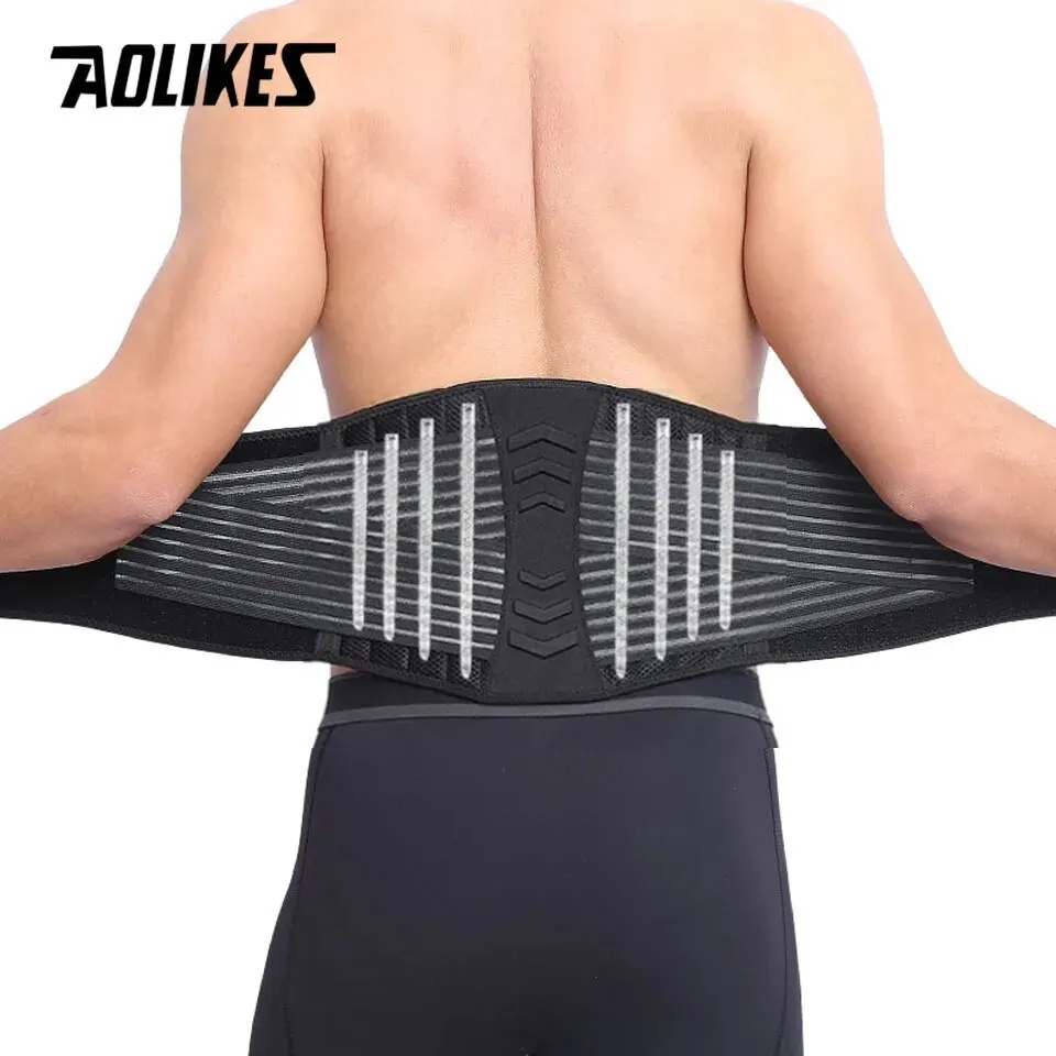 AOLIKES Adjustable Back Lumbar Support Belt Breathable Waist Brace Strap for Lower Back Pain Relief, Scoliosis, Herniated Disc