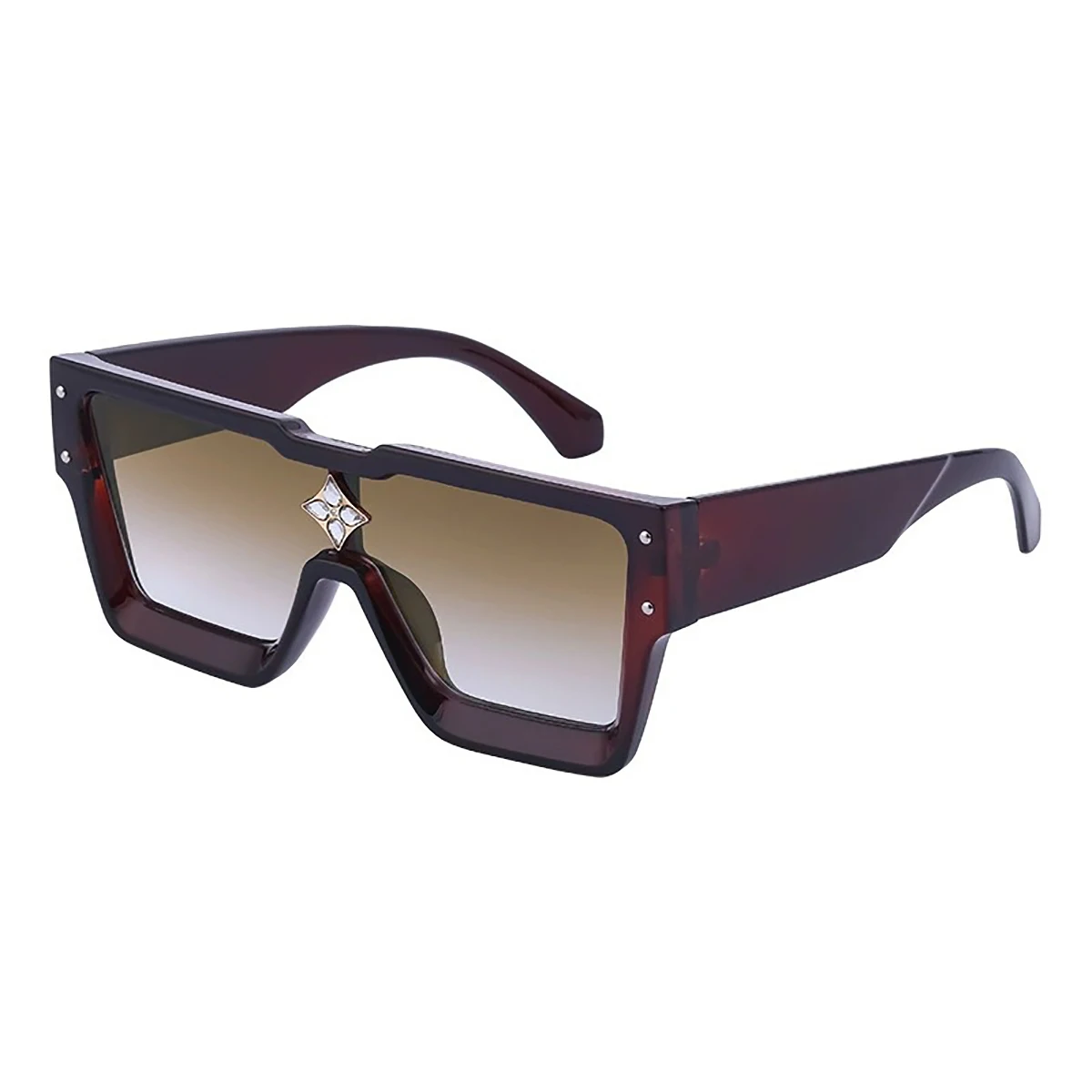 New European and American personalized large frame decorative glasses integrated lenses, outdoor sports goggles, fashionable