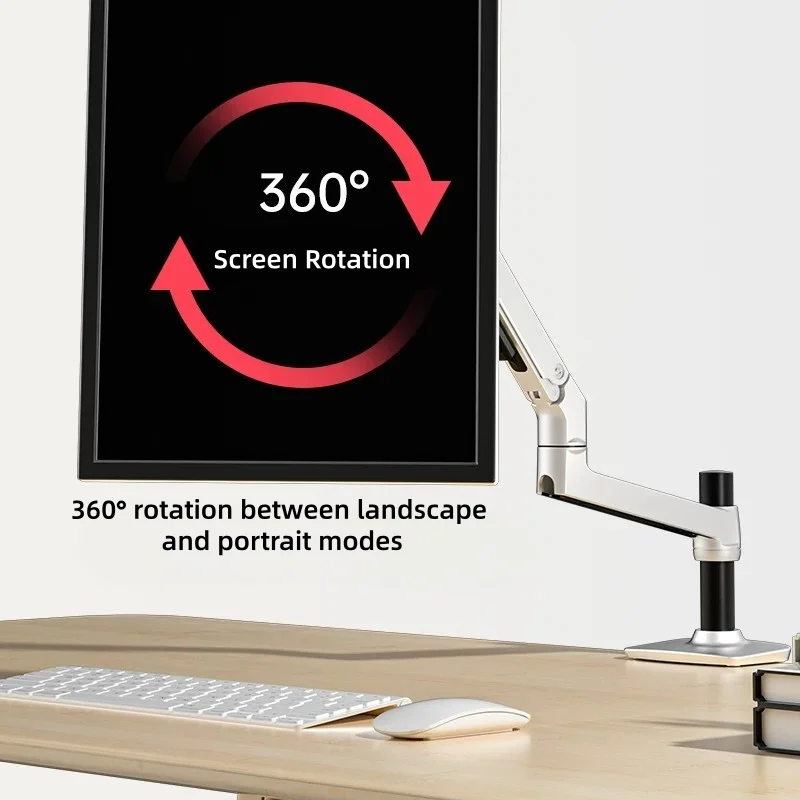 Gas Spring Dual Monitor Arm Height Adjustable Double Screen Desk Mount Bracket Full Motion Monitor Holder for Office Desktop