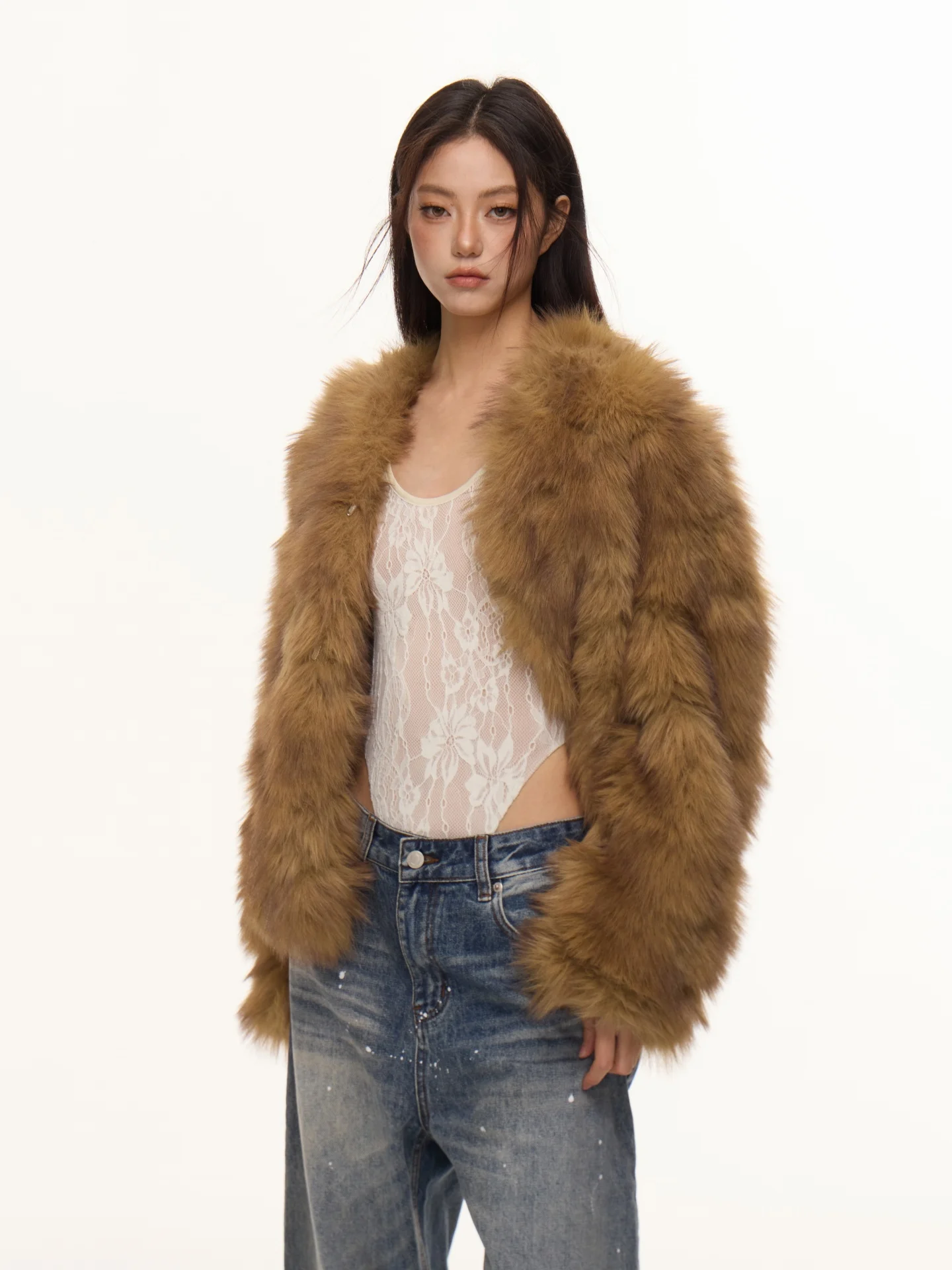 

Новая женская шуба Nova B 2026 из искусственного меха в корейском стиле, приталенная, свободного кроя, с длинными рукавами, в французском стиле