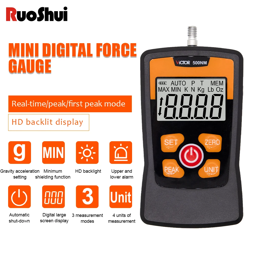

Victor Digital Force Measurement Device Digital Force Gauge Push Pull Force Gauge Digital Dynamometer Load Cell Weight Sensor