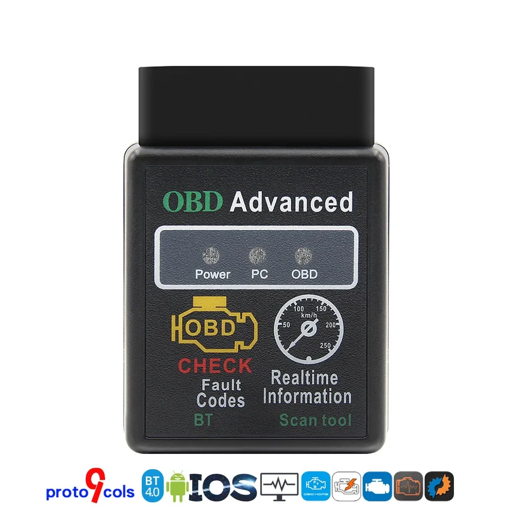 ELM327 블루투스 4.0 자동차 OBD2 스캐너, ELM 327 BT, 안드로이드, IOS, 윈도우 9 프로토콜, OBD 코드 리더, OBDⅡ 자동차 진단 도구