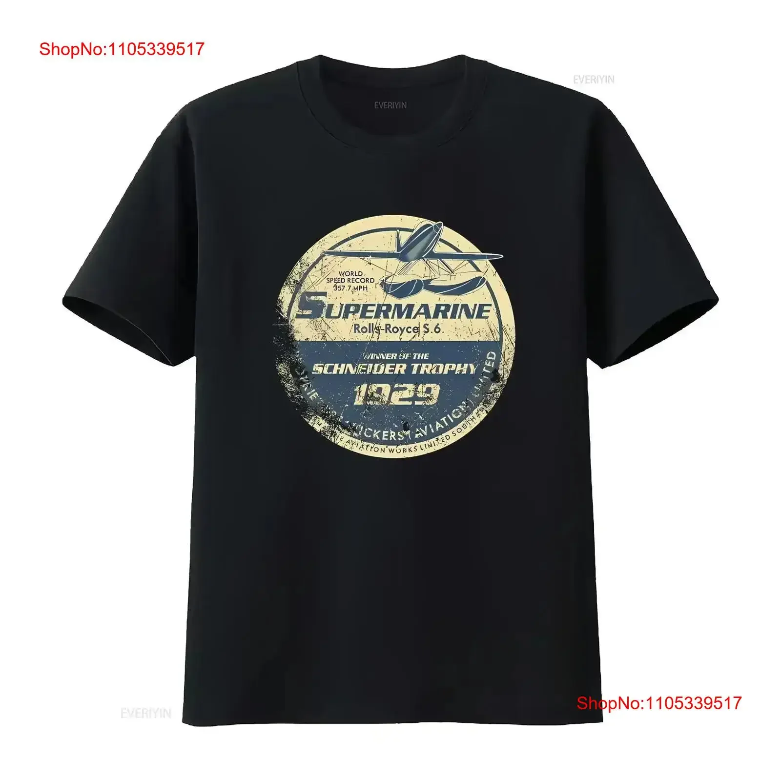 Supermarine Aviation Speed Trials T Shirt Very Retro Vintage Style Washed streetwear homme Top For Everyday Wear vintage Soft