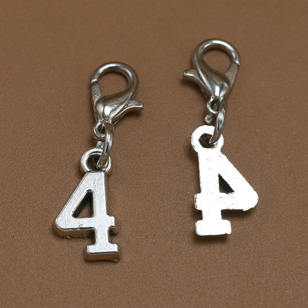 

20Pcs Alloy Lobster Clasp Pendant Charm Set for DIY Necklace Bracelet Earrings Jewelry Making Accessories Arabic Numeral Dangle
