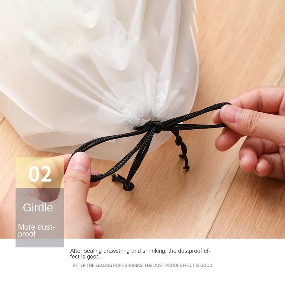 Durable Dust-Proof Shoes Storage Bags Waterproof Frosted Transparent Drawstring Bag Clothing Classified Hanging Bags
