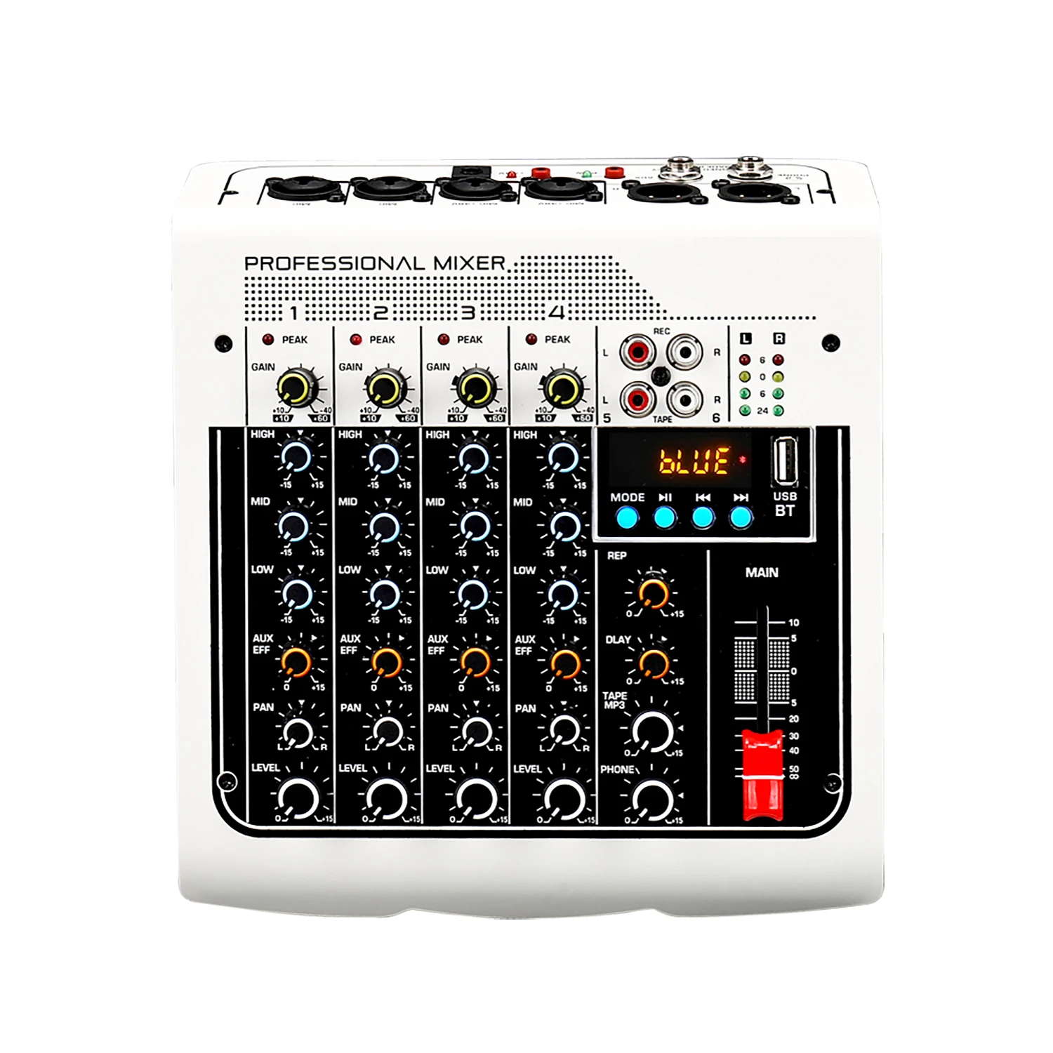 Hot Sale Mini 6-channel 48V Fantasy Power Multi-Function BT USB Audio Mixer for Studio Recordking
